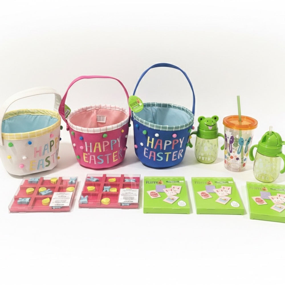 Easter Party Basket Set - Pink, Blue, White